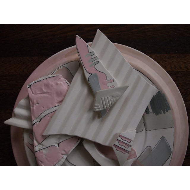 -Beautiful and unique wall charger, large size, abstract wabi-sabi post-modern design -- ceramic fragments attached to a...