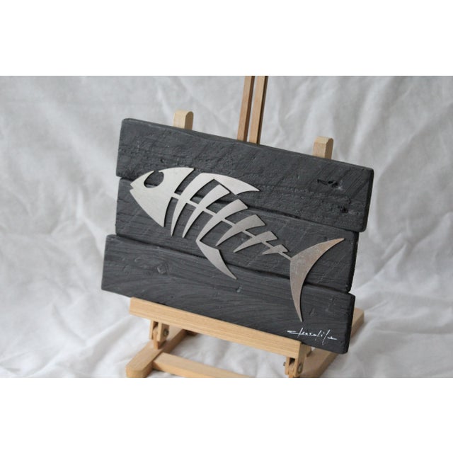 Silver Metal Fish Skeleton Wall Decor by Giorgi, 2000s For Sale - Image 6 of 18