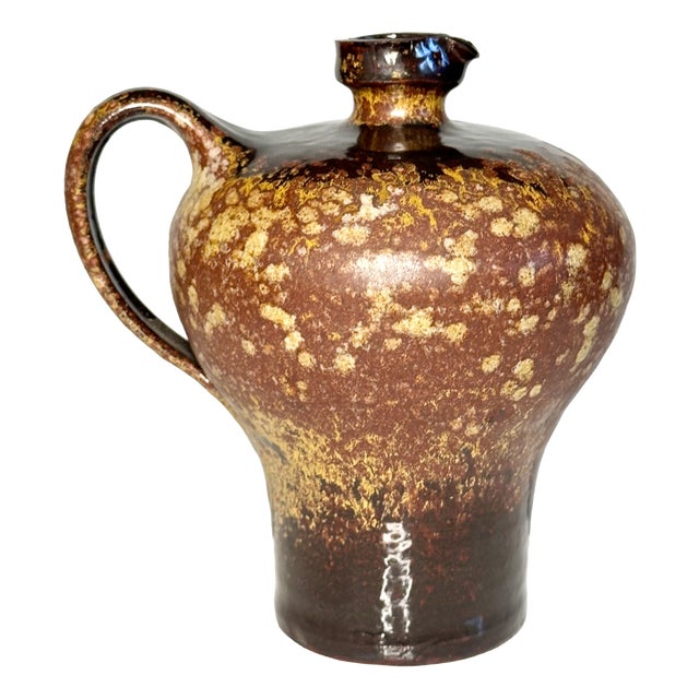 Earthy Flowing Glazed Studio Ceramic Vase by Elke & Elmar Kubicek, Germany, 1980s For Sale