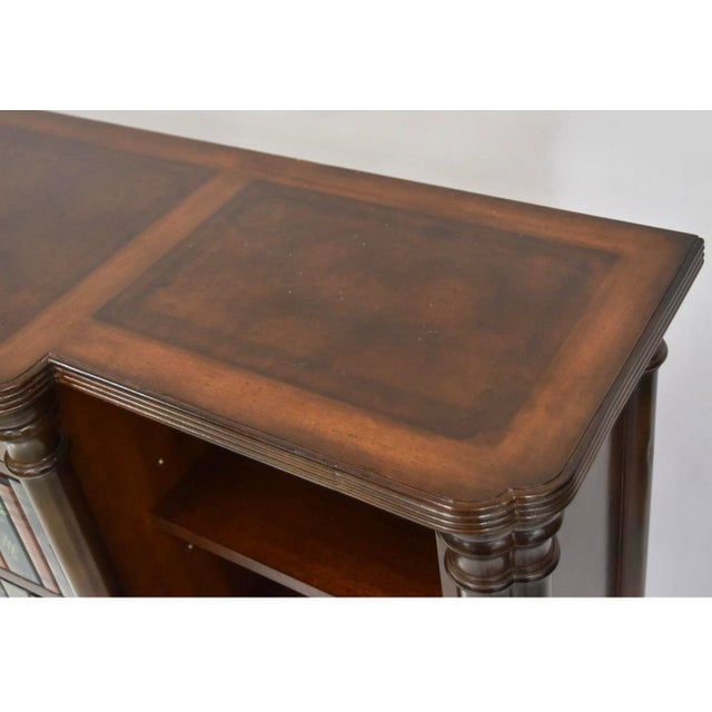 Maitland-Smith Trompe-L‚Äôoeil Book Form Leather Top Fruitwood Library Cabinet / Credenza / Console For Sale - Image 11 of 12