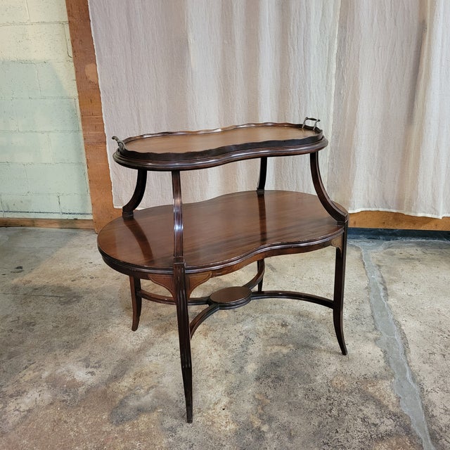 Early 20th Century Early 20th Century Mahogany 2 Tier Tray Top Table For Sale - Image 5 of 11