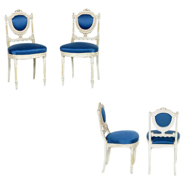 Italian Gustavian Style Dining Chairs and Sofa, Set of 6 For Sale