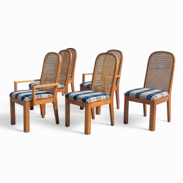 Postmodern Cane Back Dining Chairs by Douglas, Set of 6, 1980s For Sale - Image 14 of 18