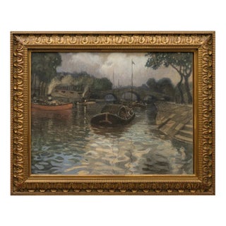 Rudolf Quittner, Seine Canal, 1904, Pastel, Framed For Sale