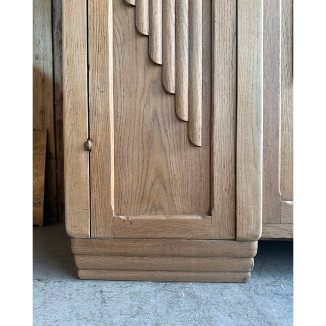 Large Art Deco Asymmetrical Oak Wardrobe, 1920s For Sale - Image 11 of 18
