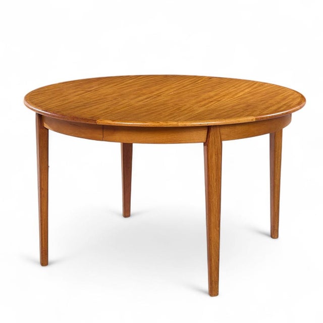 Brown Arne Vodder Mid Century Danish Teak Expanding Round Dining Table With 3 Leaves For Sale - Image 8 of 16