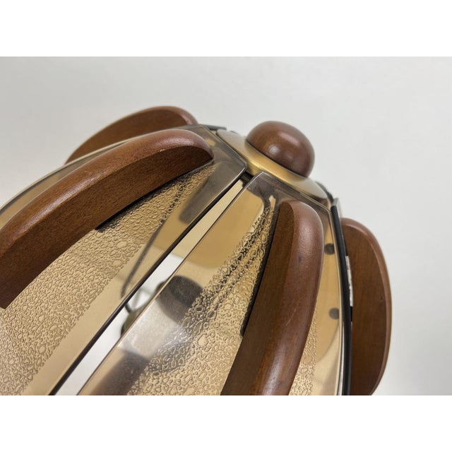 Teak and Amber Glass Table Lamp from Hustadt Leuchten, 1960s For Sale - Image 6 of 18