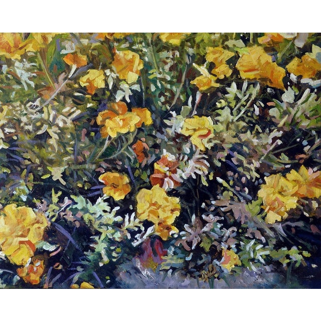 Textile Oil Painting Marigold Varvarov Anatoly Viktorovich For Sale - Image 7 of 7