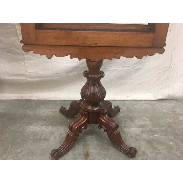 English Antique Mahogany Expandable Fireplace Screen on Pedestal For Sale - Image 9 of 11