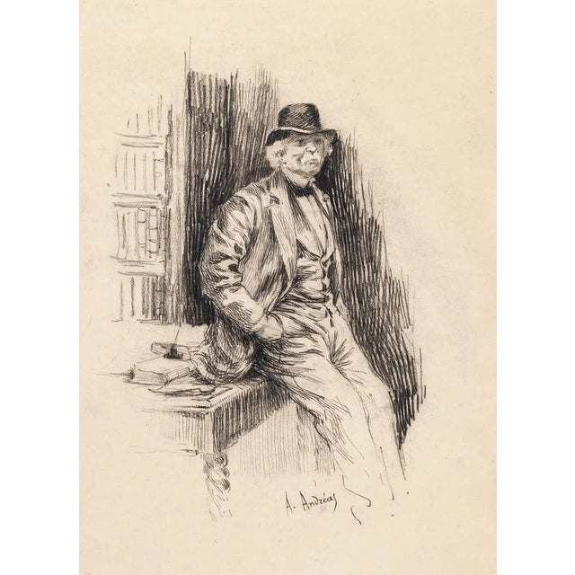 Portrait of Gentleman - Original Lithograph by A. Achenbach - Late 19th Century Late 19th Century For Sale