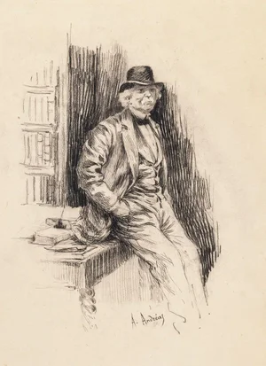 Portrait of Gentleman - Original Lithograph by A. Achenbach - Late 19th Century Late 19th Century