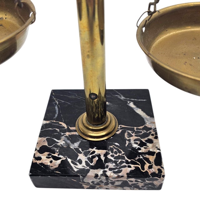 Mid Century Scales of Justice Brass Marble Desk Sculpture 13" For Sale - Image 13 of 13