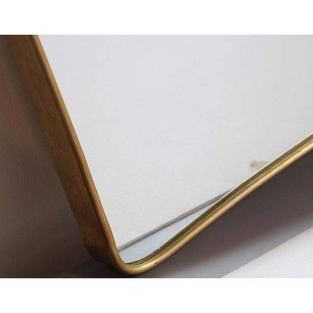Mid-Century Italian Wall Mirror with Brass Frame, 1950s For Sale - Image 4 of 10