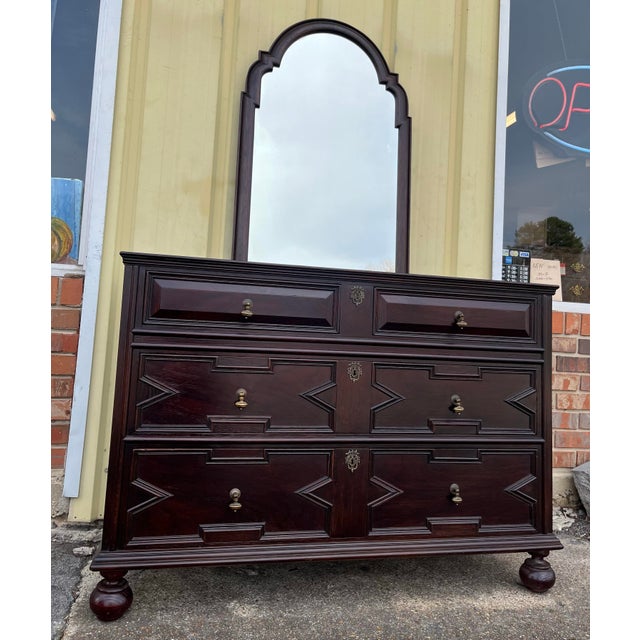 Antique John Widdicomb Dresser With Mirror For Sale - Image 9 of 12