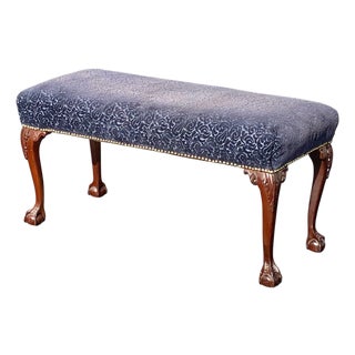 Vintage Chippendale Style Window Bench / Vanity Bench For Sale