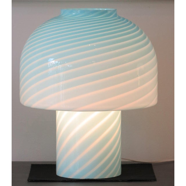 1980s Vintage Vetri Murano Glass Blue Swirl Table Lamps A Pair Chairish