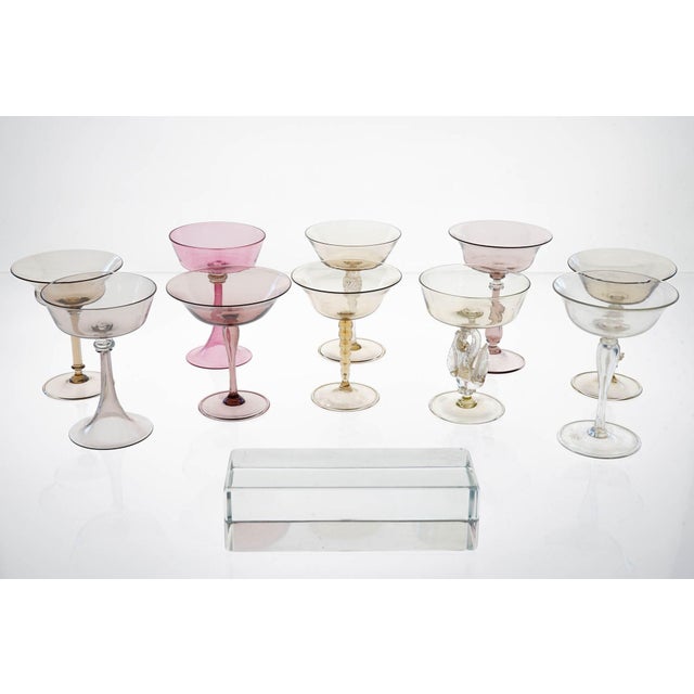 Champagne Glasses from Cenedese, 1950s, Set of 10 For Sale - Image 4 of 18