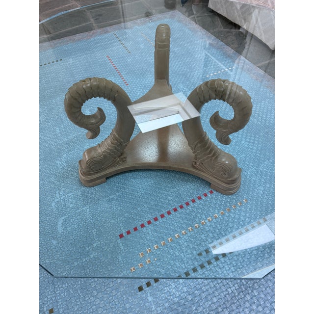 Vintage Dolphin Base Beveled Glass Top Cocktail Coffee Table For Sale - Image 9 of 11