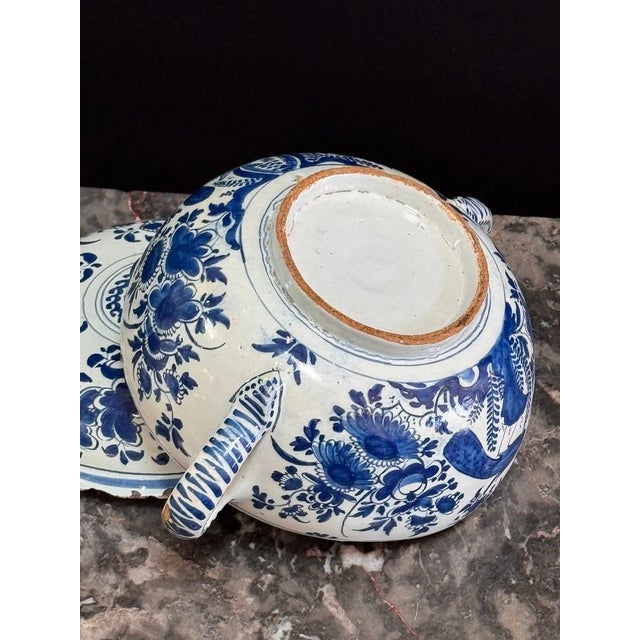 Late 18th Century Late 18th Century Dutch Delft Posset Pot and Cover For Sale - Image 5 of 6