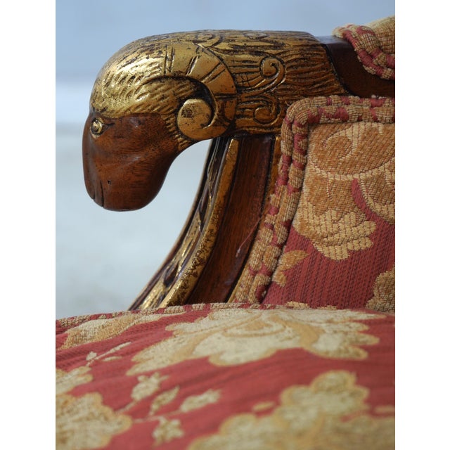 Gold Pair of Louis XV Style Carved Bergere Wing Chairs For Sale - Image 8 of 18