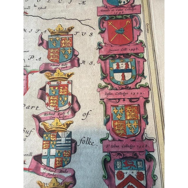 Antique Map of Cambridgeshire & Cambridge from Joan Blaeu, 1645 For Sale - Image 11 of 13