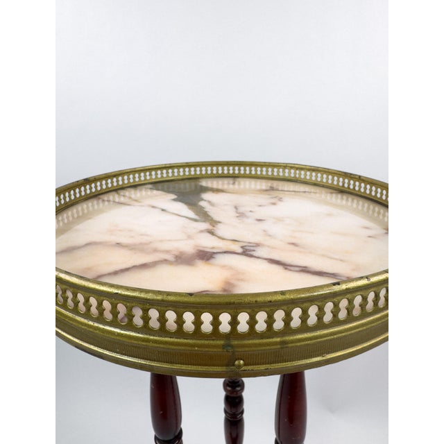 Early 20th Century French Vintage Gueridon Side Table With Marble Top For Sale - Image 4 of 13