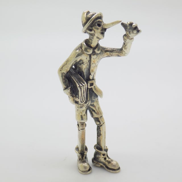 Vintage Italian Handmade 800 Silver Pinocchio Going to School Figurine, Arezzo, 1980s For Sale - Image 12 of 12