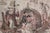 Antique Belgian tapestry from the 1920s or earlier. Venice scene of lovers riding in a canal boat with a troubadour or...