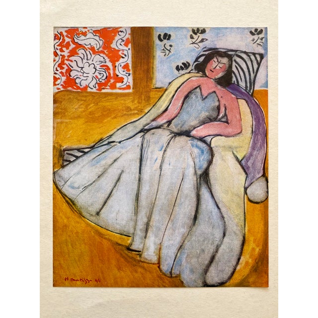 This Henri Matisse rare vintage 1946 first edition fine art lithograph print " Jeune Femme A La Pelisse " 1944, is an...