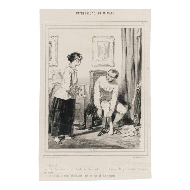Paul Gavarni, Impressions of Ménage, 19th Century, Lithograph For Sale