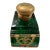 Antique French Empire Style Emerald Green Glass & Gilt Inkwell For Sale