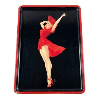Vintage 1941 “Varga Girl” by Alberto Vargas Pin-Up Lithographed Tin Tray by the Heirloom Tradition, Licensed September 1987 For Sale