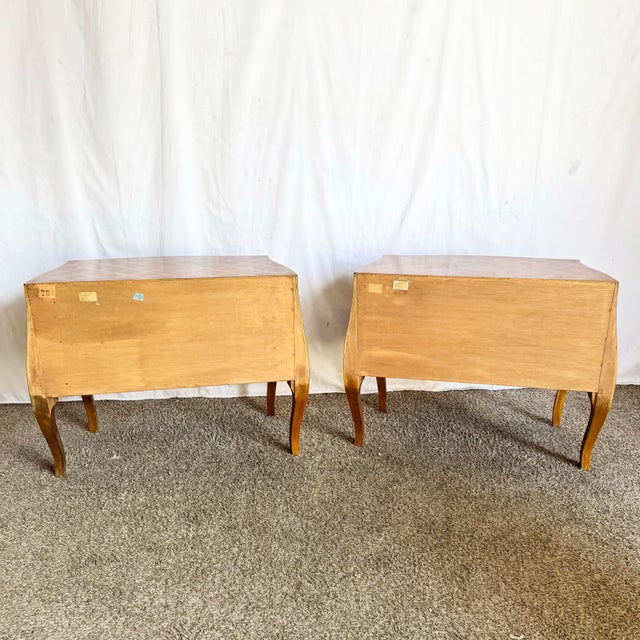 Vintage Italian Parquetry Nighstands/Commodes - A Pair For Sale In Miami - Image 6 of 12
