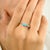 14k Gold Turquoise Halo Diamond Baguette Engagement Ring Size 5 For Sale - Image 4 of 10