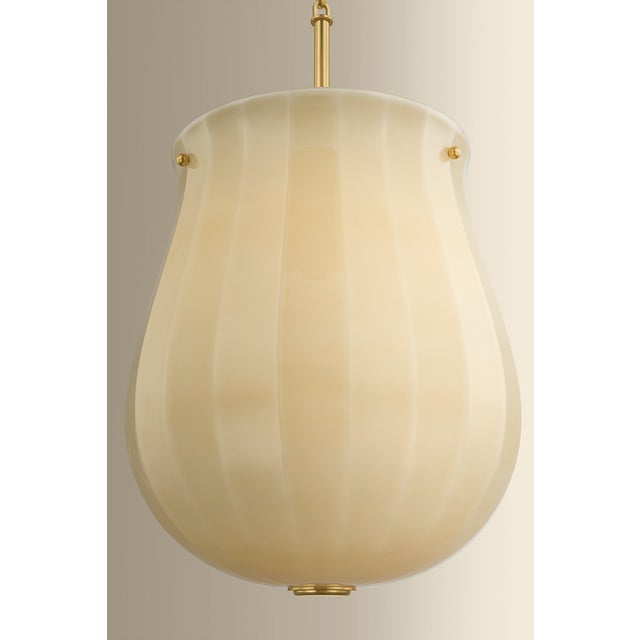 Hudson Valley Lighting Hudson Valley Lighting Nevins 14 in. 1 Light Pendant in Aged Brass Finish For Sale - Image 4 of 8