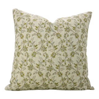 Fabdivine Throw Pillow Cover 16x16 Inch Handmade Thick Linen Cushion With Block Print- Varanshi For Sale