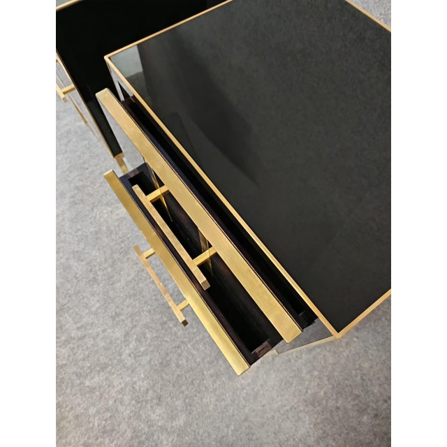 Black Glass Side Tables from Justfurnituress SRL, Set of 2 For Sale - Image 4 of 12