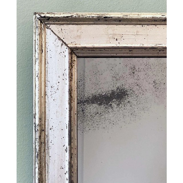 French Rectangular Silver Gilt Wall Mirror (H 19 1/2 X W 12 1/4) For Sale In Austin - Image 6 of 13