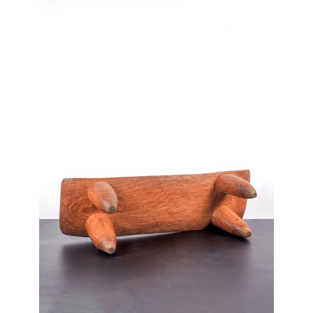 Brown African Senufo Wooden Bench, 1950s For Sale - Image 8 of 9