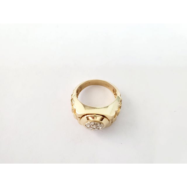 Presdiential Style Diamond Ring .38cttw 14k Yellow Gold, Size 6.25 For Sale - Image 4 of 5