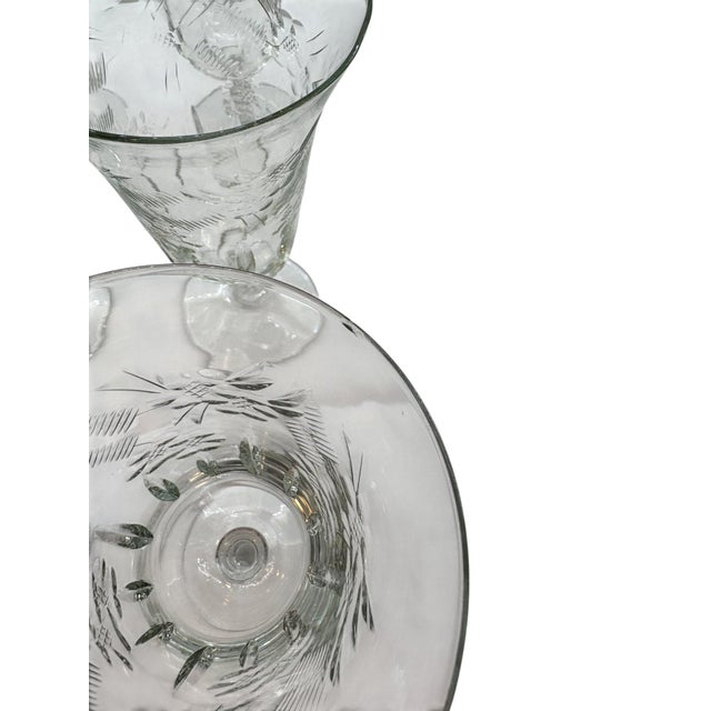 Libbey Glass Co. Early 20th Century Libbey Glass Rocke Sharpe Fernleigh Water Goblets- Set of 9 For Sale - Image 4 of 14