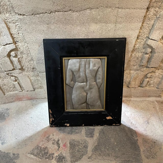 Mid 20th Century Female Nude Torso Metal Wall Art, Framed For Sale - Image 11 of 13