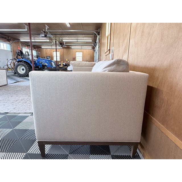 Lee Industries One Arm Loveseat - matches up with Lee Bumper Chaise if desired Fabric: Crypton Ezra Flax Weight: 138 lbs...