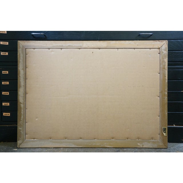 Printmaking Materials Antique Hw Robbins Where Noble Elms Abound Cows Farmhouse Road Etching 34" For Sale - Image 7 of 15