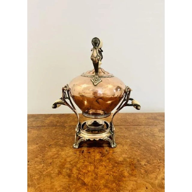 Victorian Copper Kettle on a Stand, 1850s, Set of 2 For Sale - Image 4 of 8