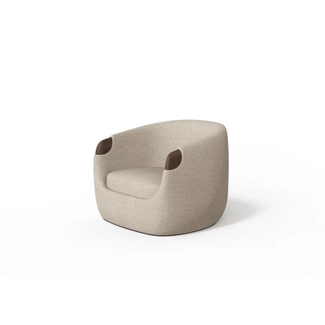 Not Yet Made - Made To Order Modern Bubble Armchair in Cream Boucle and Walnut by Javier Gomez For Sale - Image 5 of 5