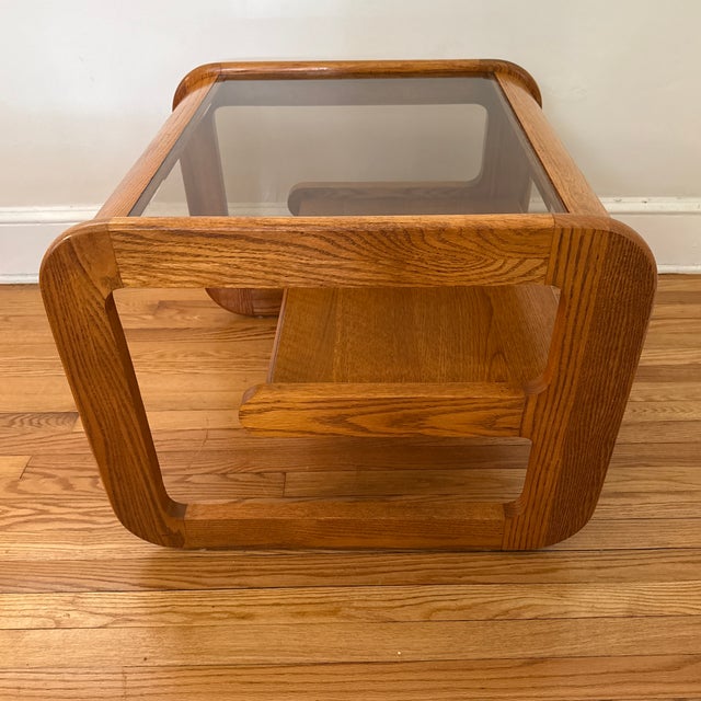 Wood 1970s Mid-Century Modern Lou Hodges Oak Side Table For Sale - Image 7 of 9