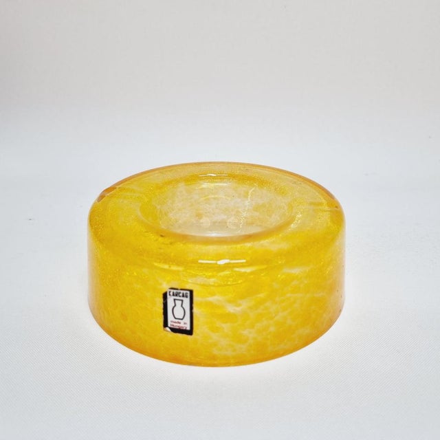 Vintage Hungarian Art Glass Veil Ashtray from Karcag, 1970s For Sale - Image 4 of 8