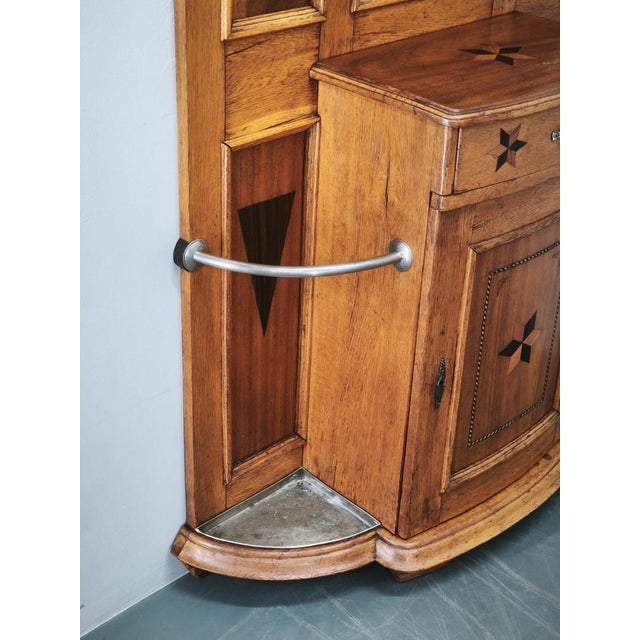 19th Century Gründerzeit Oak Hall Tree with Mirror, 1890 For Sale - Image 6 of 18