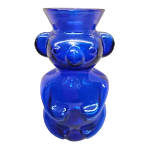 Vintage 6" Cobalt Blue Koala Bear Glass Bottle